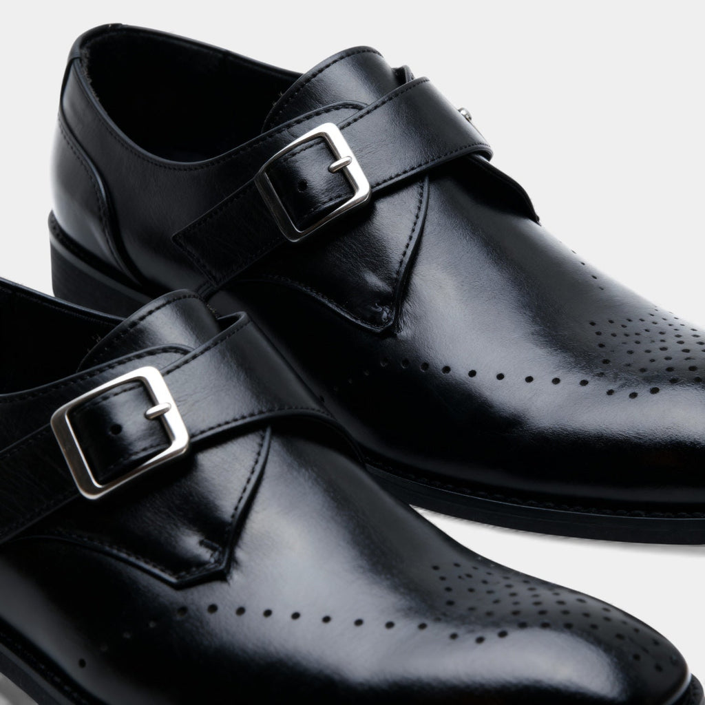 Men’s Classic Leather Dress Shoes - Single Monk Strap