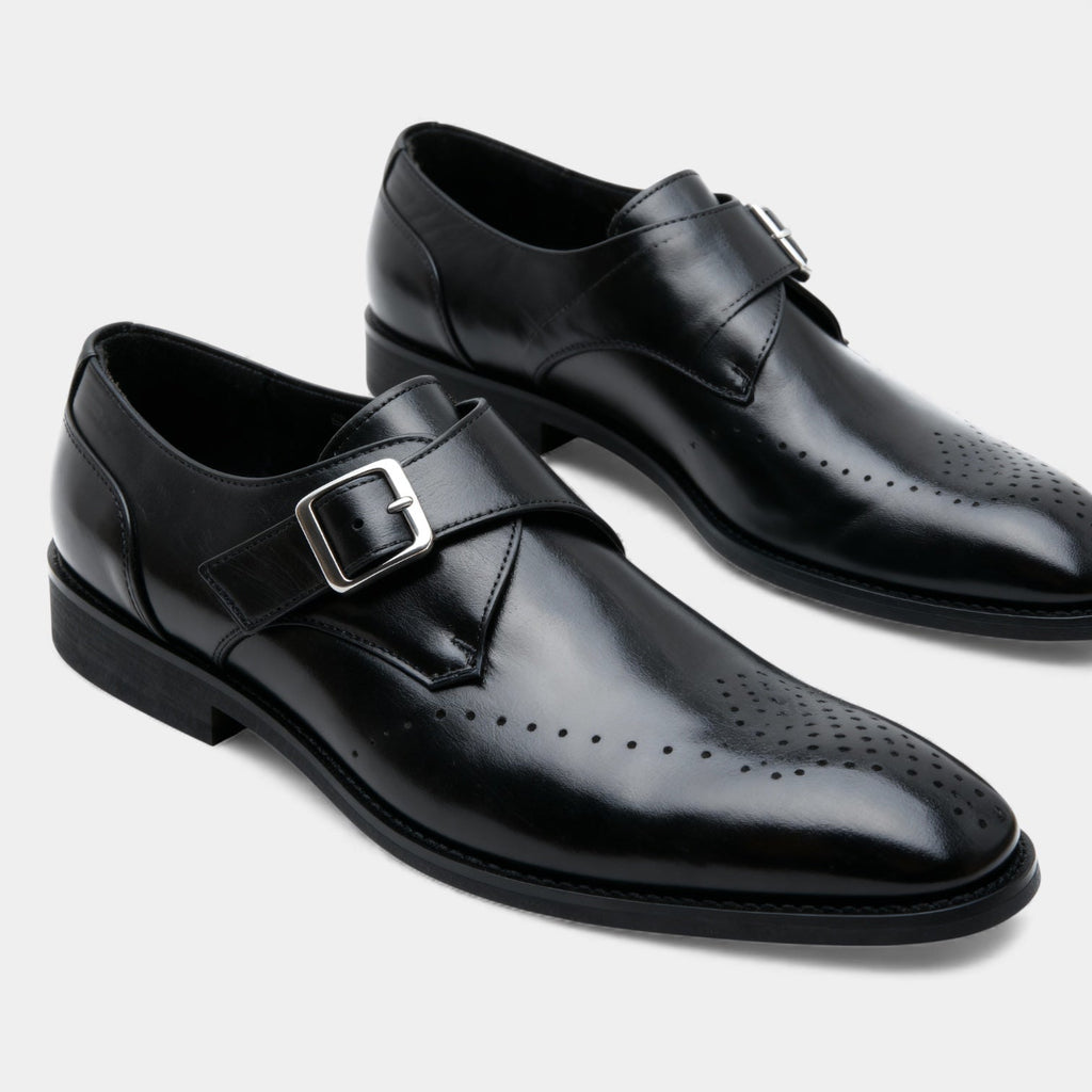 Men’s Classic Leather Dress Shoes - Single Monk Strap