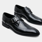 Men’s Classic Leather Dress Shoes - Single Monk Strap