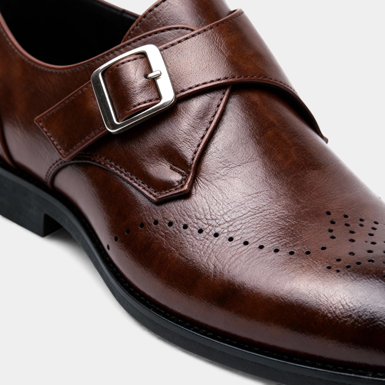 Men’s Classic Leather Dress Shoes - Single Monk Strap