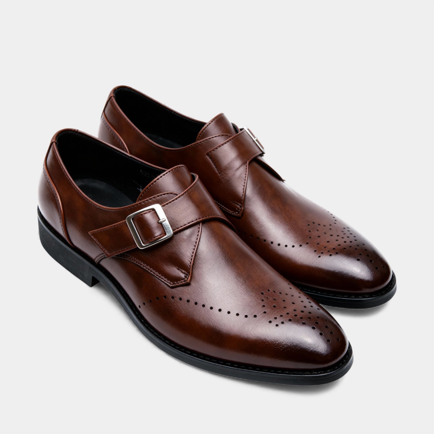 Men’s Classic Leather Dress Shoes - Single Monk Strap