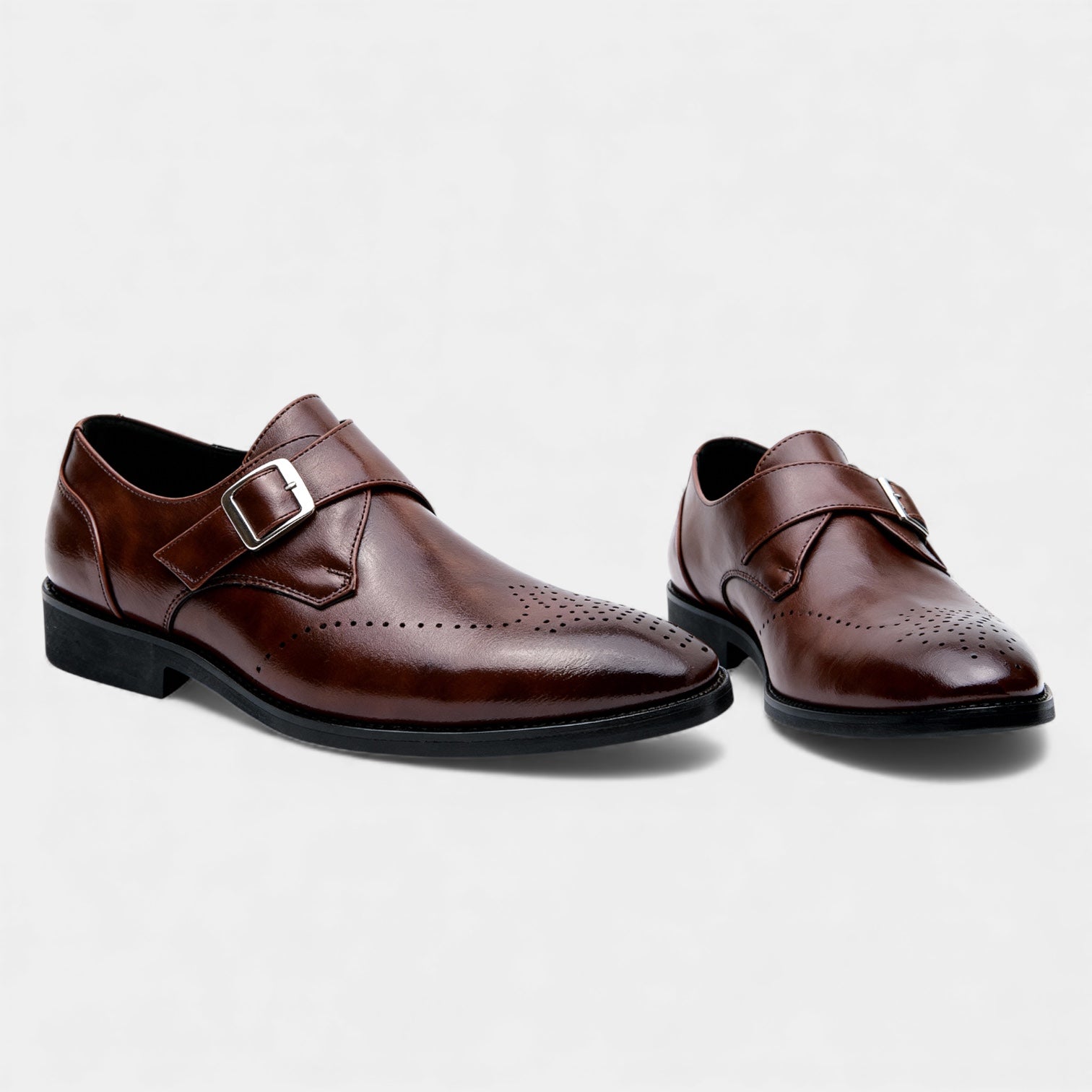 Men’s Classic Leather Dress Shoes - Single Monk Strap