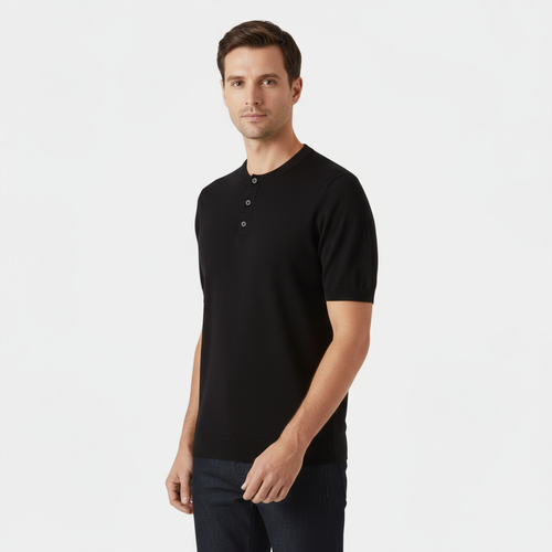 Men's Cotton Henley T-Shirt