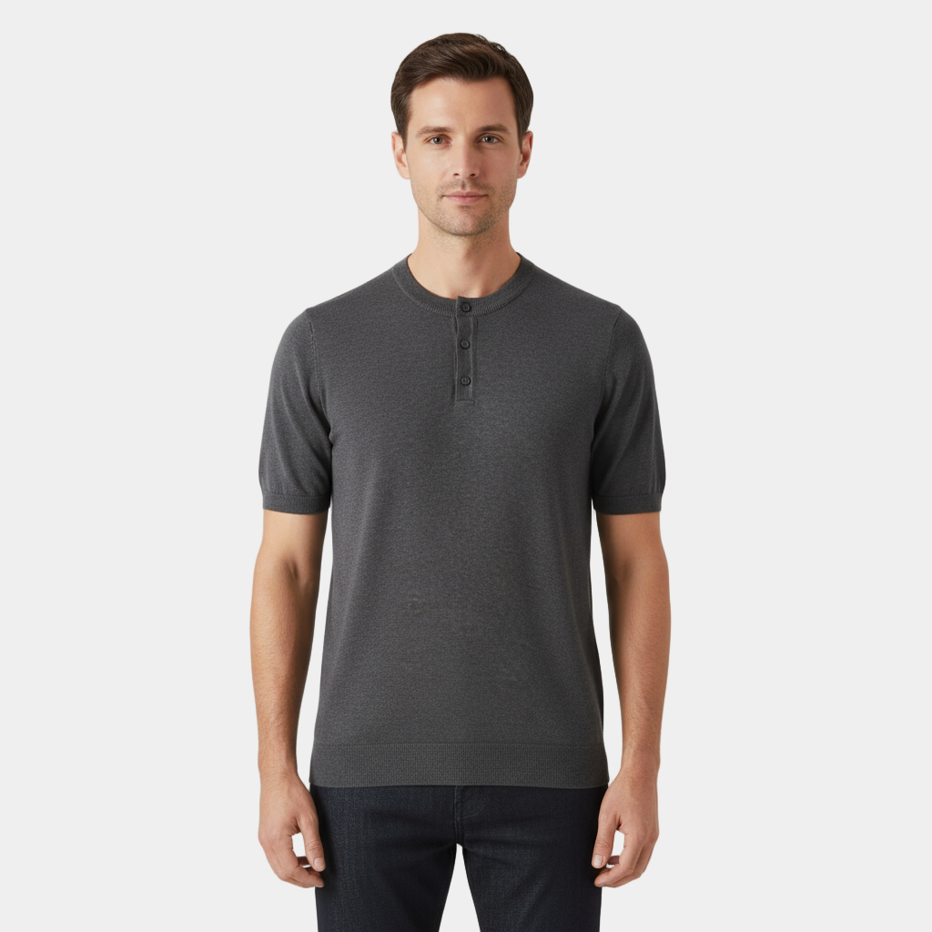 Men's Cotton Henley T-Shirt