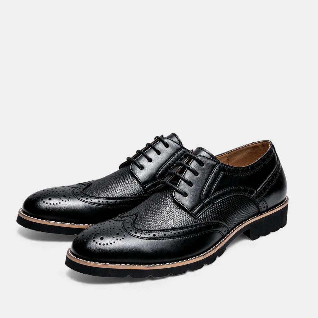 Men’s Faux Leather Oxford Wingtip Brogue Shoes