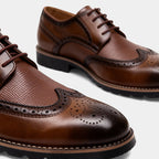 Men’s Faux Leather Oxford Wingtip Brogue Shoes