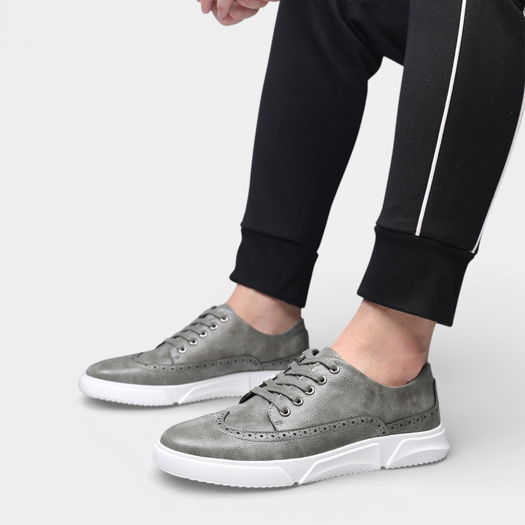 Men’s Leather Lace-Up Casual Dress Sneakers