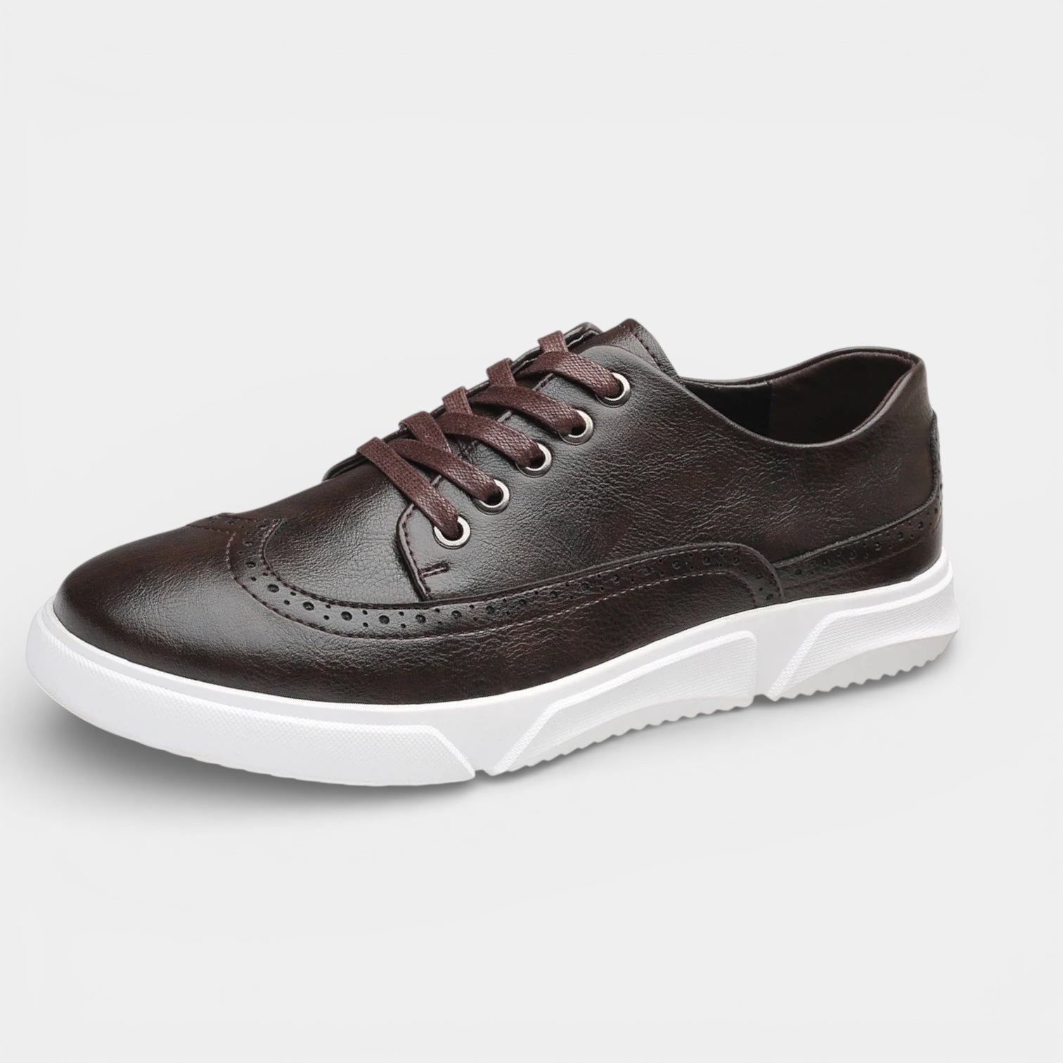 Men’s Leather Lace-Up Casual Dress Sneakers