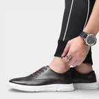 Men’s Leather Lace-Up Casual Dress Sneakers