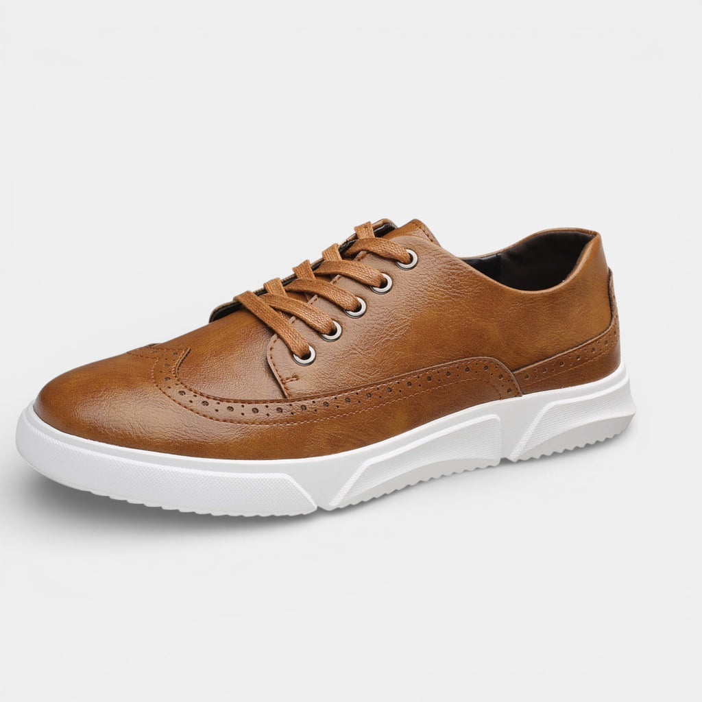 Men’s Leather Lace-Up Casual Dress Sneakers