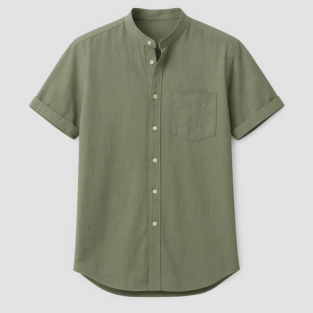 Men's Linen Short-Sleeve T-Shirt with Relaxed Fit