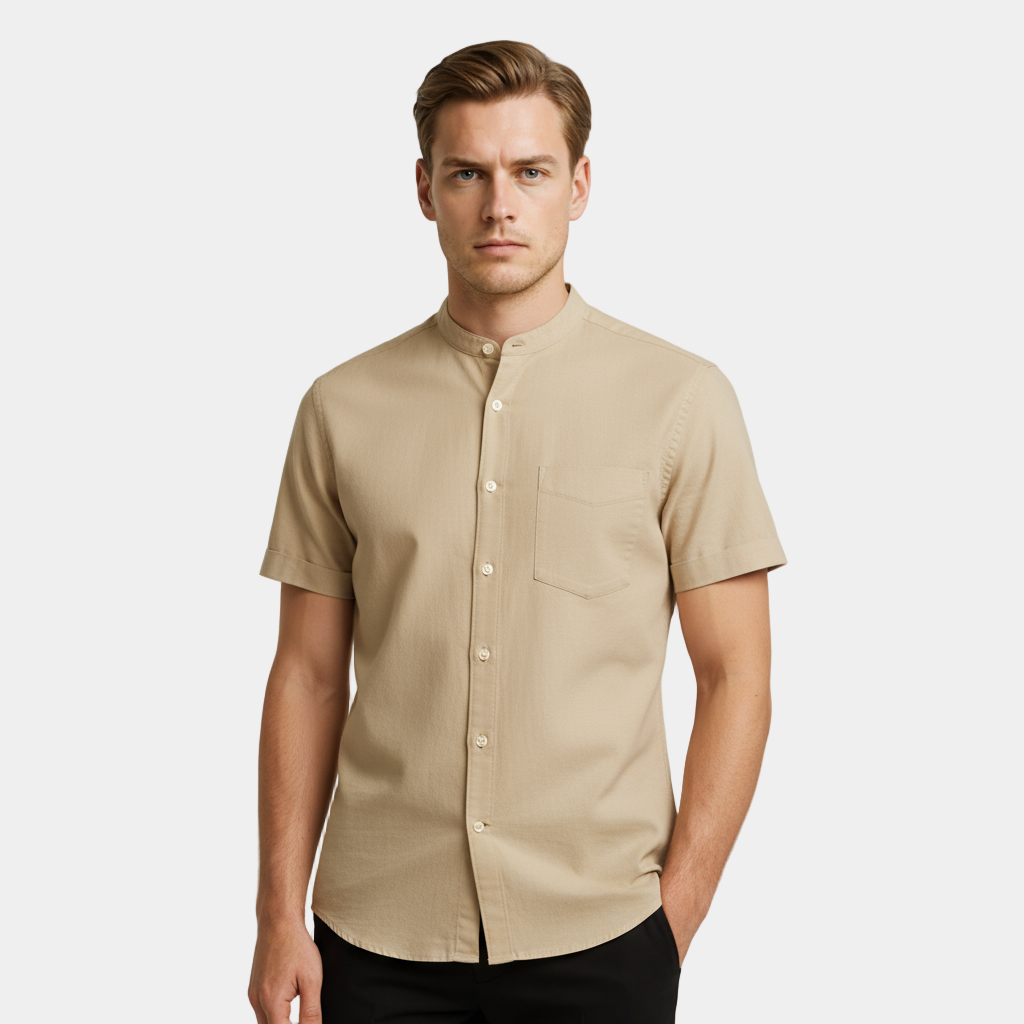 Men's Linen Short-Sleeve T-Shirt with Relaxed Fit