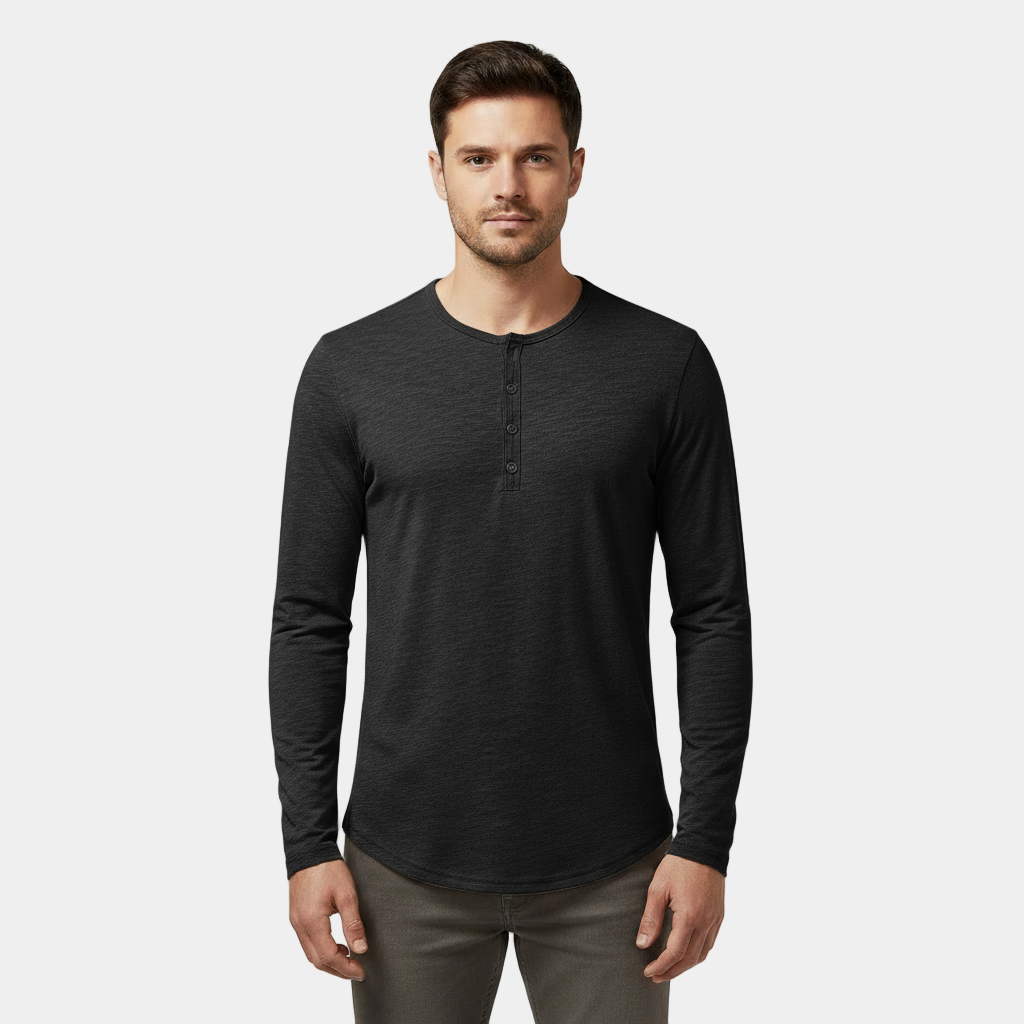 Men's Long Sleeve Henley T-Shirt