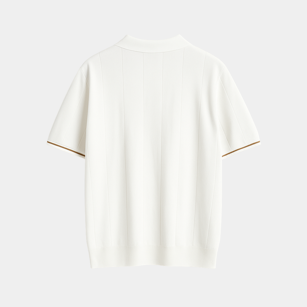 Men’s Quarter-Zip Piqué Polo Shirt – Short Sleeve, Ribbed Collar