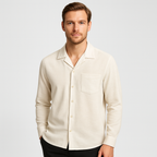 Men’s Revere Collar Shirt - Long-Sleeve with Chest Pocket