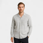 Men’s Revere Collar Shirt - Long-Sleeve with Chest Pocket