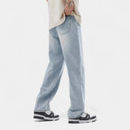 Men's Straight-Leg Denim Jeans with Elasticated Waistband