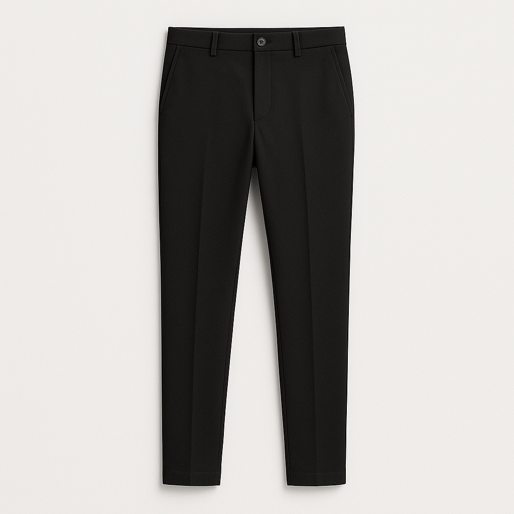Men's Straight-Leg Tailored Trousers with Elastic Waist