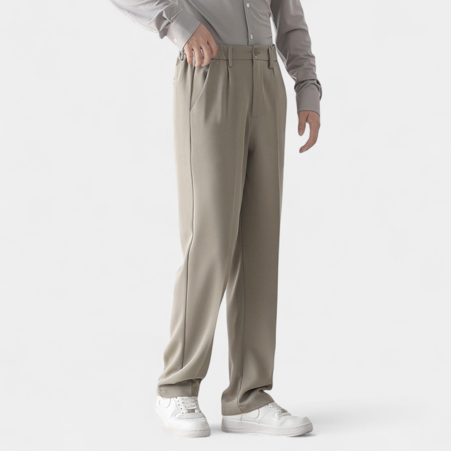 Men's Stretch Suit Trousers – Semi-Wide Straight-Leg