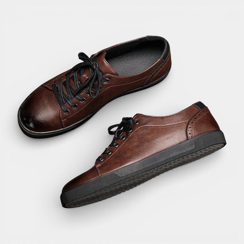 Men’s Vegan Leather Lace-Up Sneakers – Refined Casual Essential