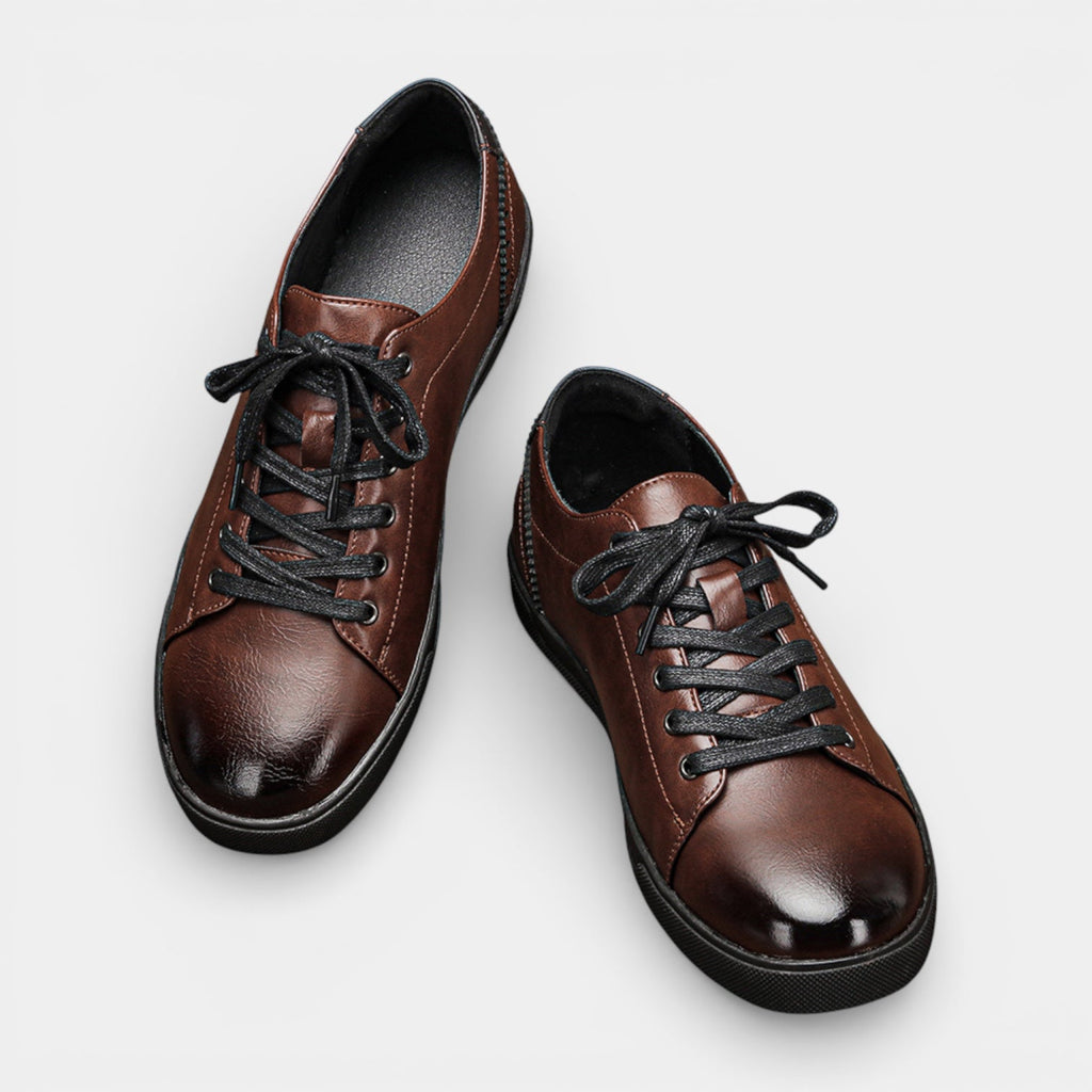 Men’s Vegan Leather Lace-Up Sneakers – Refined Casual Essential