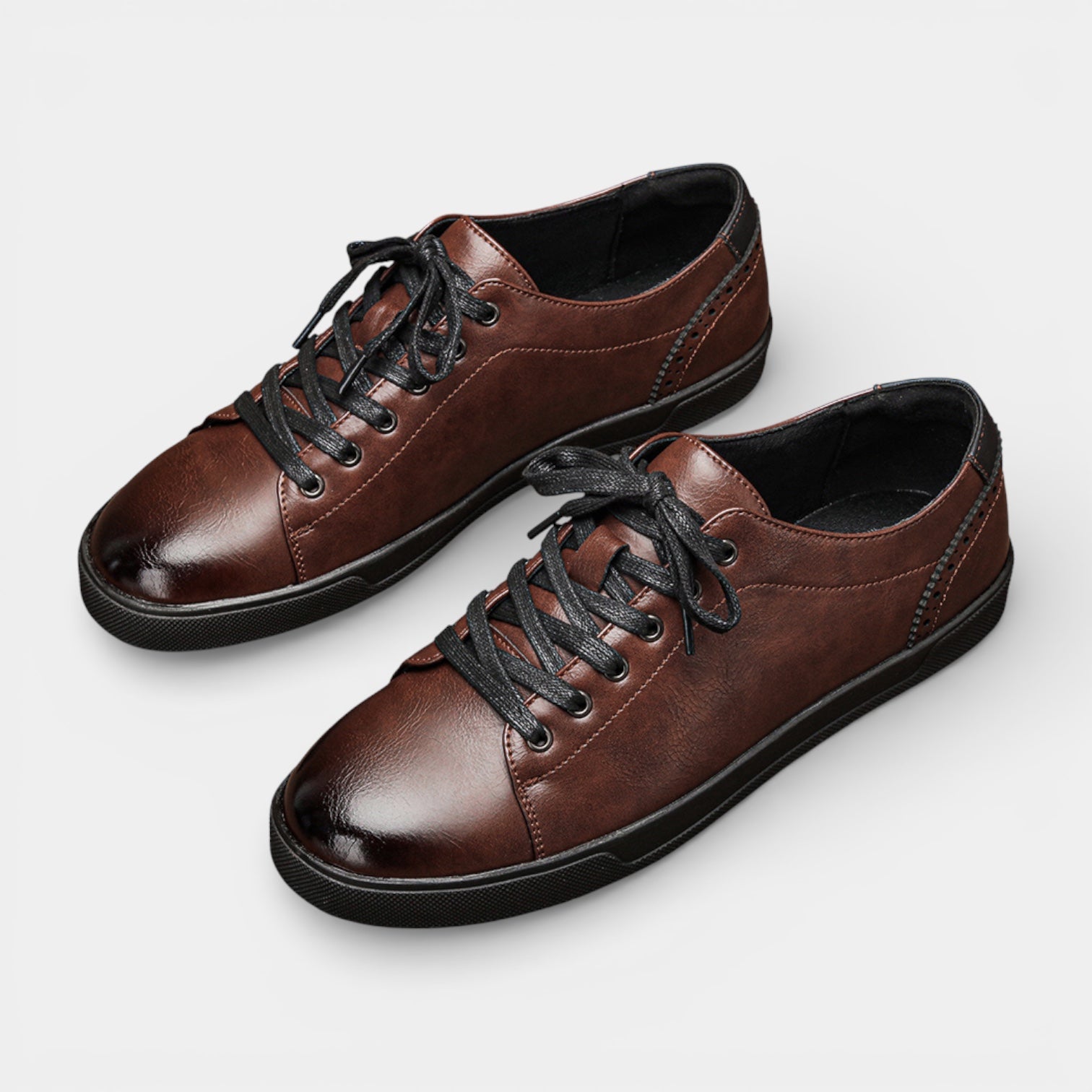 Men’s Vegan Leather Lace-Up Sneakers – Refined Casual Essential