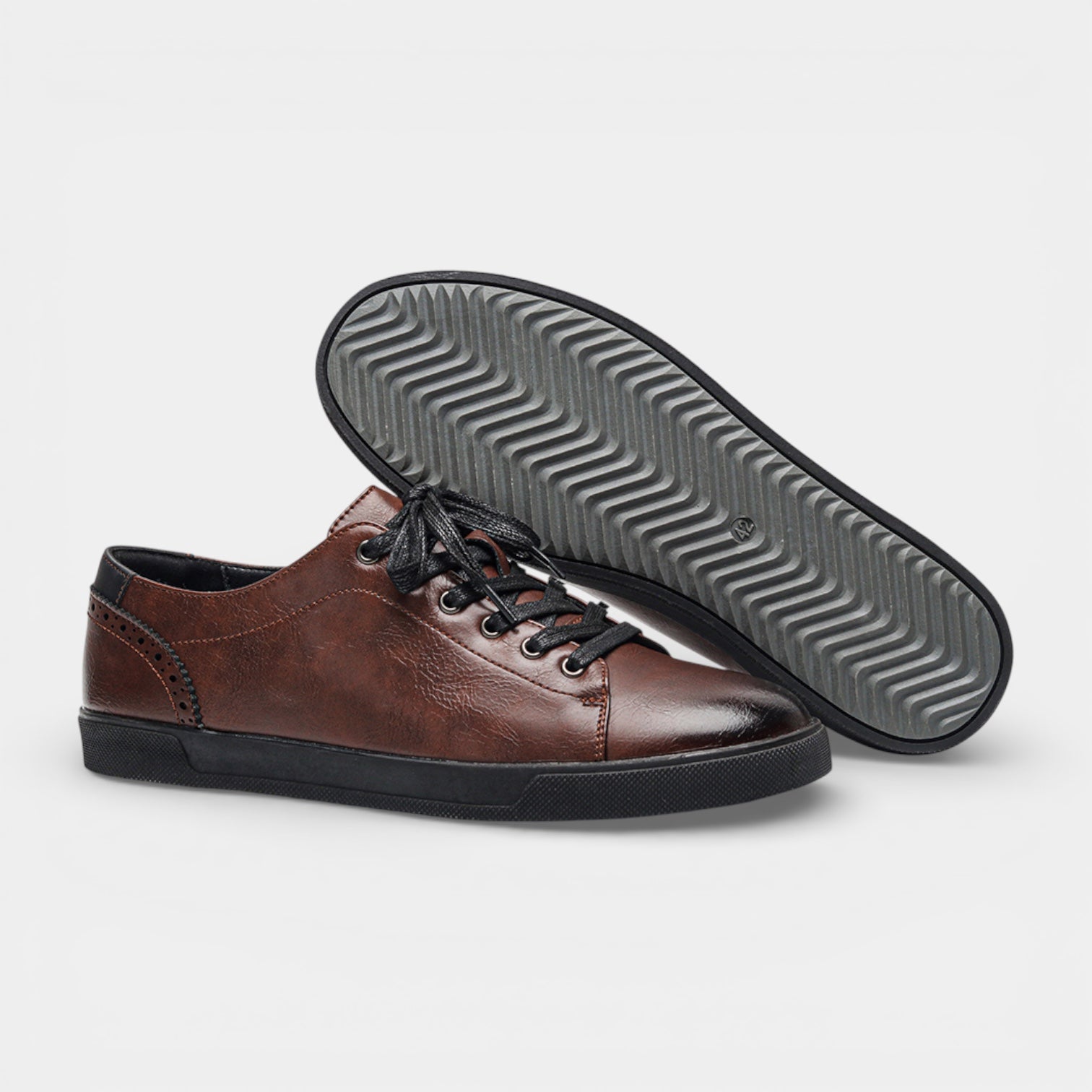 Men’s Vegan Leather Lace-Up Sneakers – Refined Casual Essential