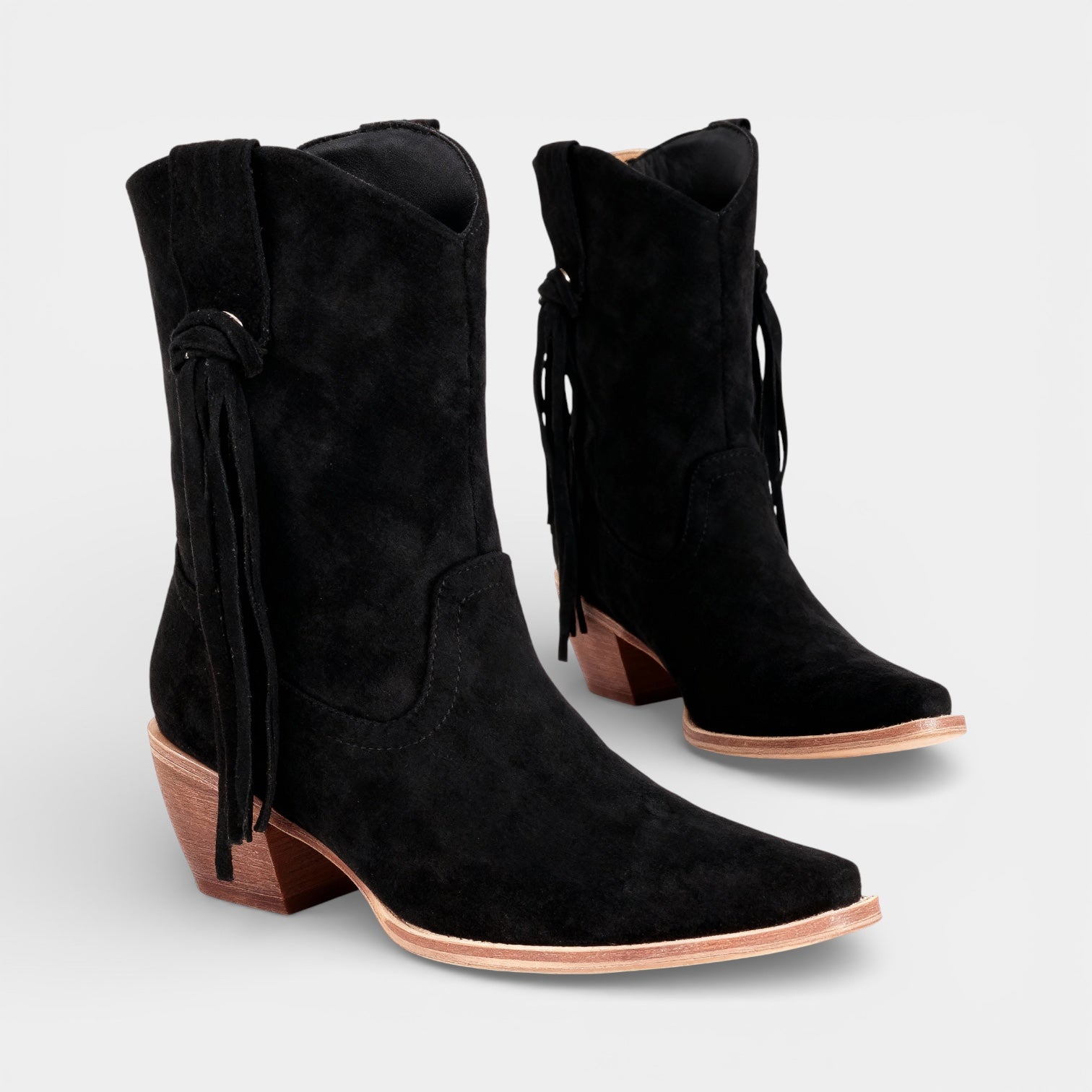 Women’s Cowboy Boots Faux Suede – Pointed Toe