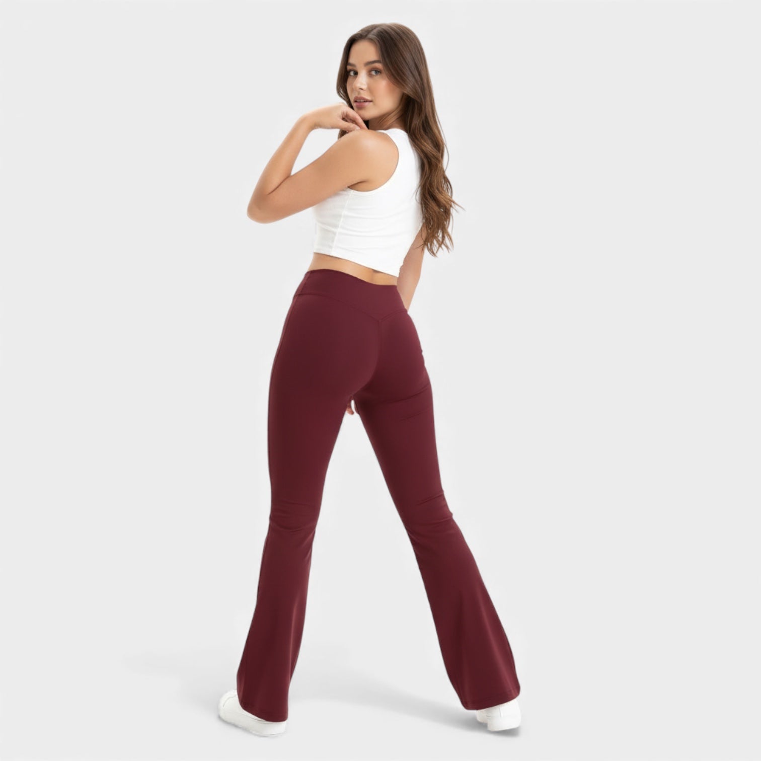 Women’s High Waisted Flared Leggings – Sculpting Stretch