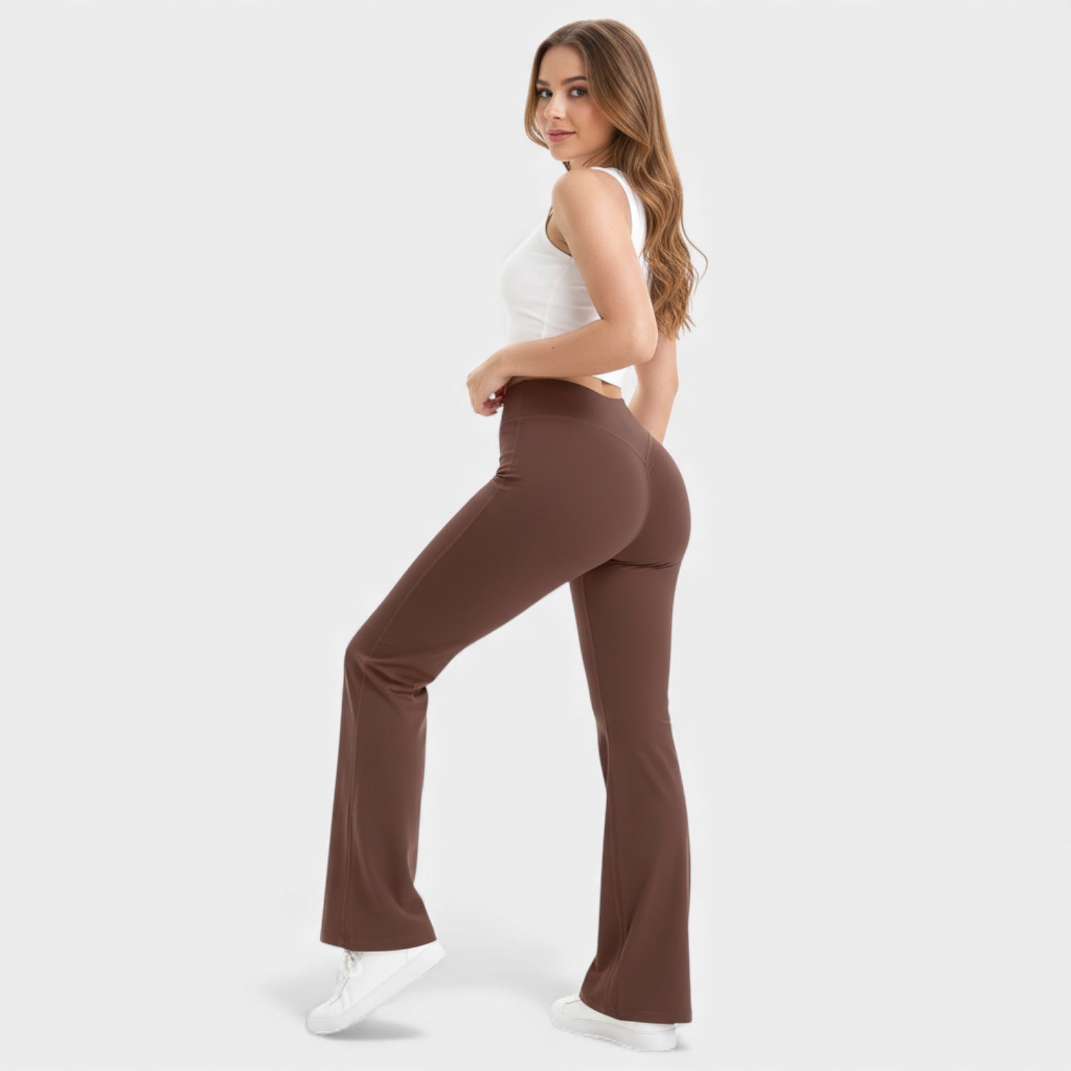 Women’s High Waisted Flared Leggings – Sculpting Stretch