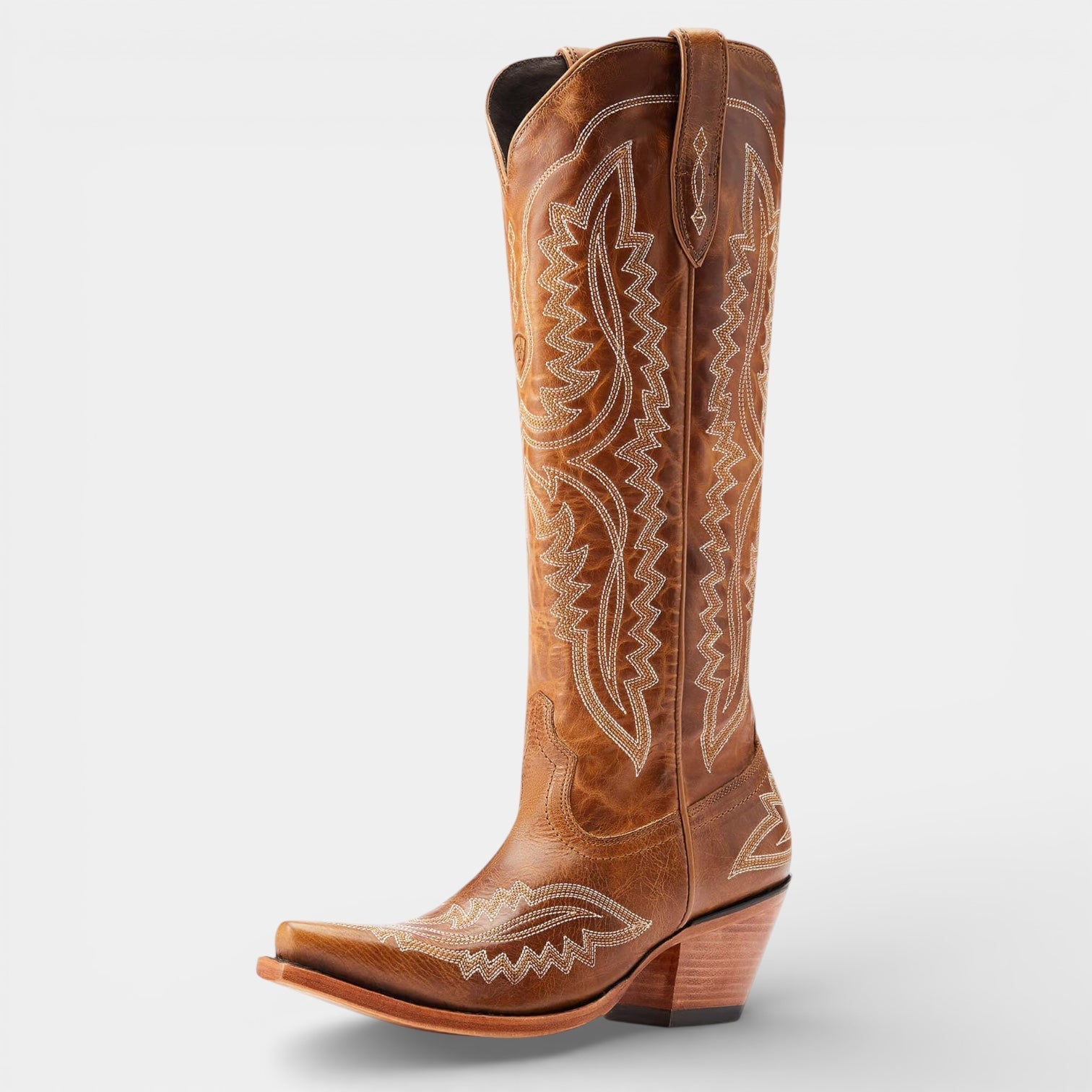 Women’s Knee High Cowboy Boots – Vegan Leather Western Block Heel