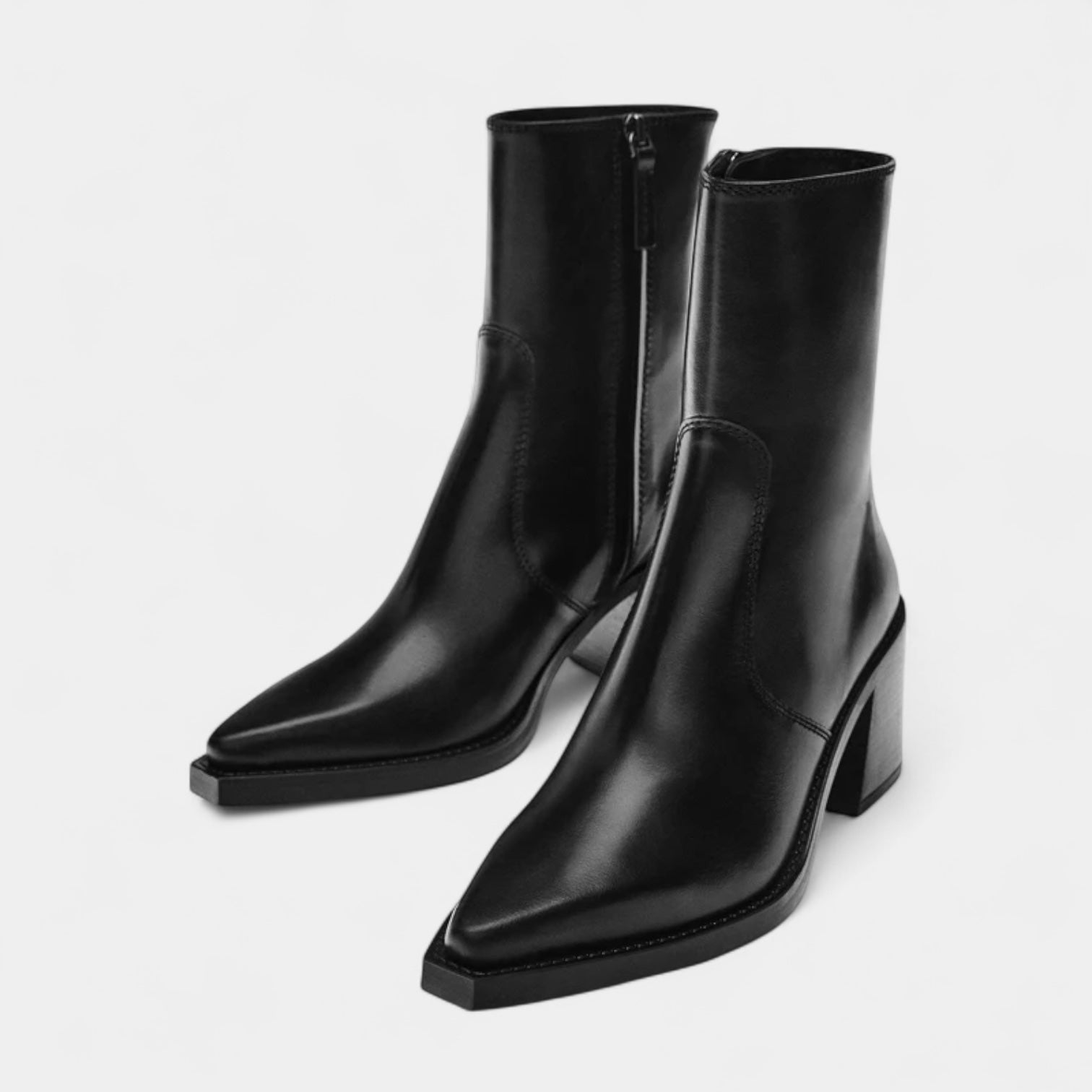 Women's Leather Ankle Boots Side Zip