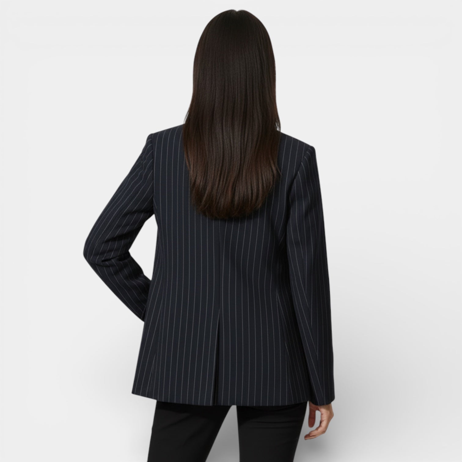 Women’s Pinstripe Tailored Blazer – Structured Fit
