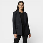 Women’s Pinstripe Tailored Blazer – Structured Fit