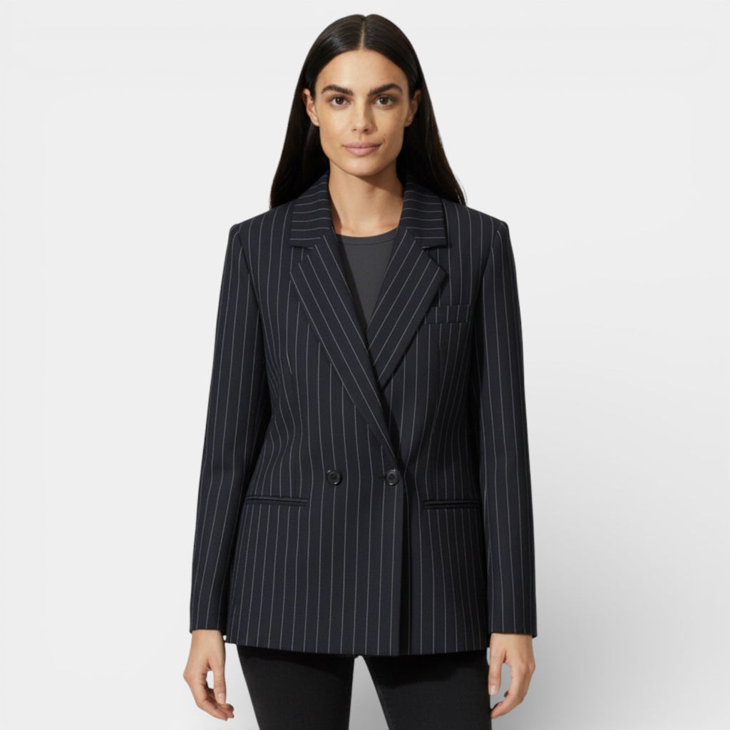 Women’s Pinstripe Tailored Blazer – Structured Fit