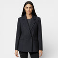Women’s Pinstripe Tailored Blazer – Structured Fit