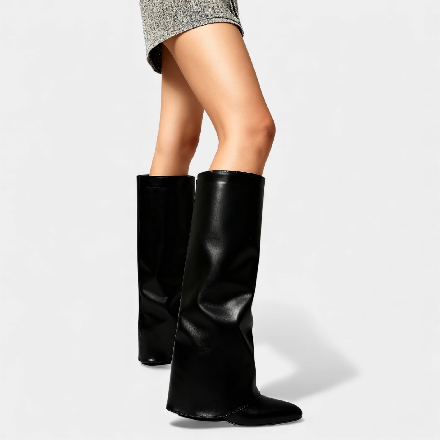 Women's Sleeved Knee-High Leather Boots