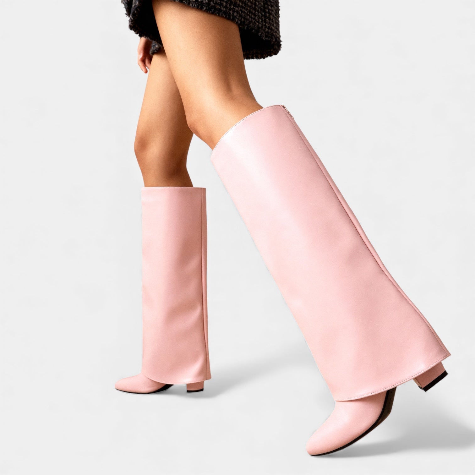 Women's Sleeved Knee-High Leather Boots
