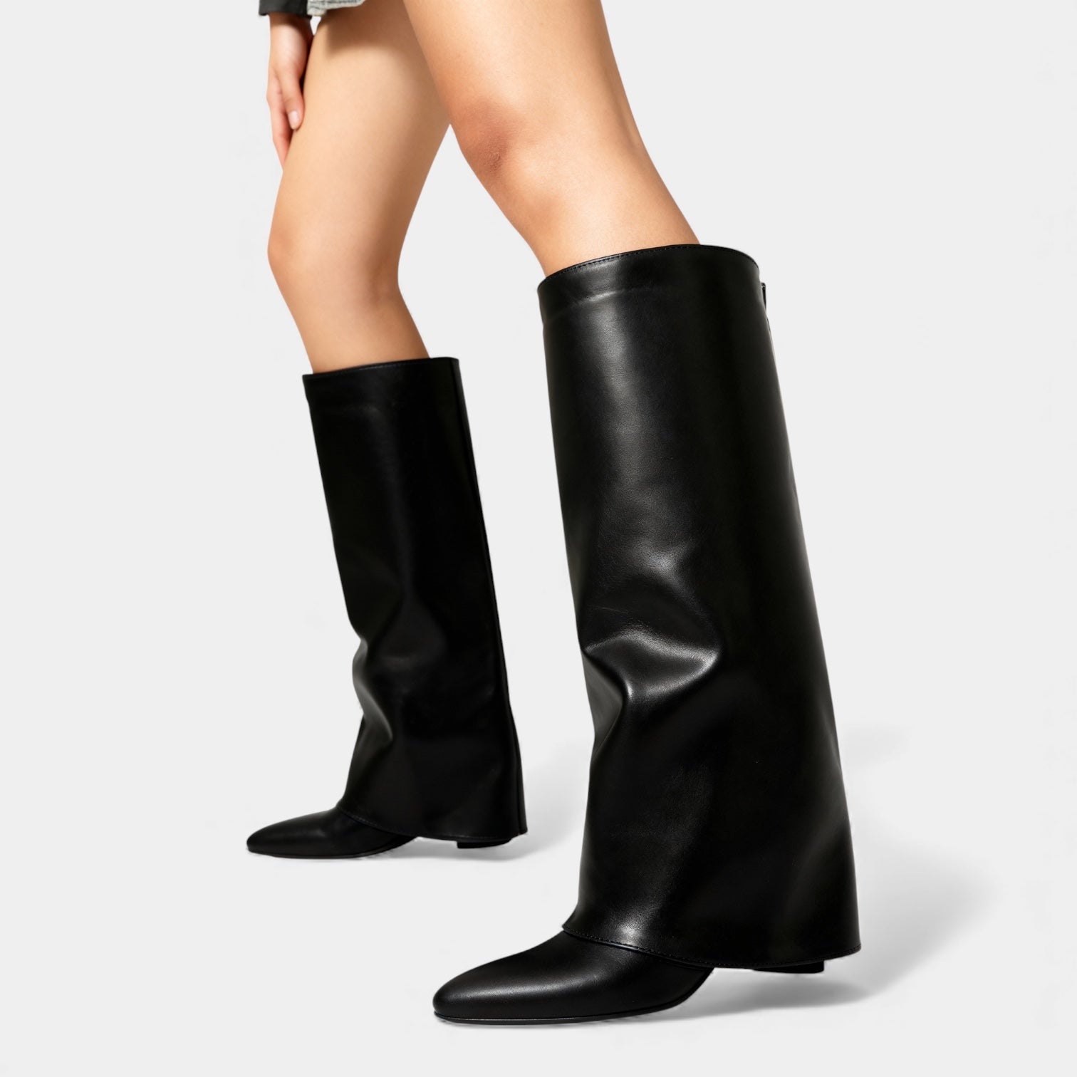 Women's Sleeved Knee-High Leather Boots