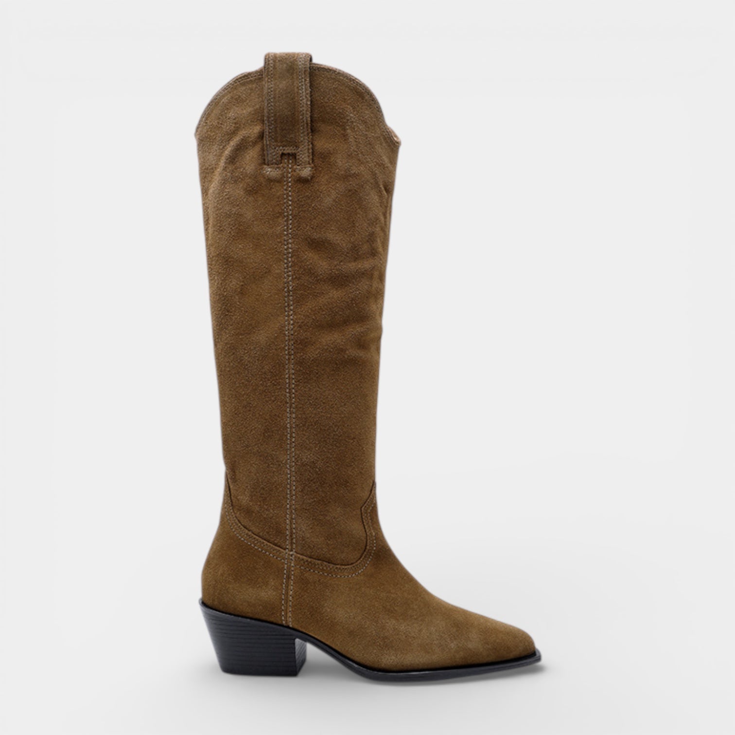 Women’s Suede Leather Knee-High Boots – Classic Westerns