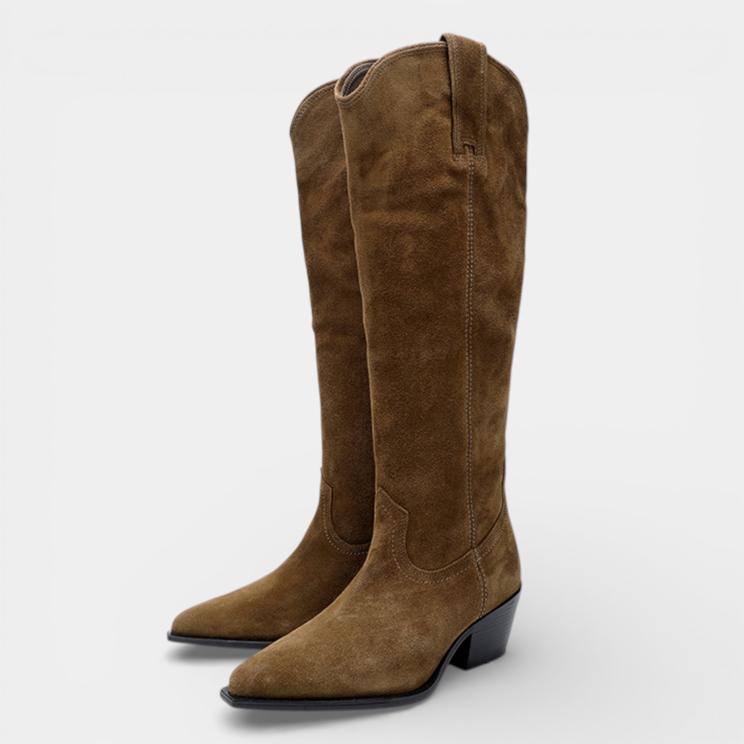 Women’s Suede Leather Knee-High Boots – Classic Westerns