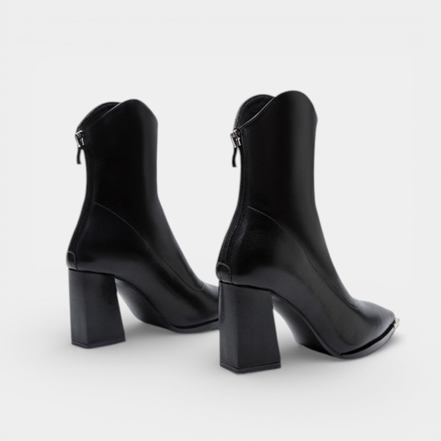 Women’s Vegan Leather Ankle Boots – Metal Pointed Toe