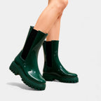 Women’s Waterproof Chelsea Rain Boots – Glossy Ankle Wellies