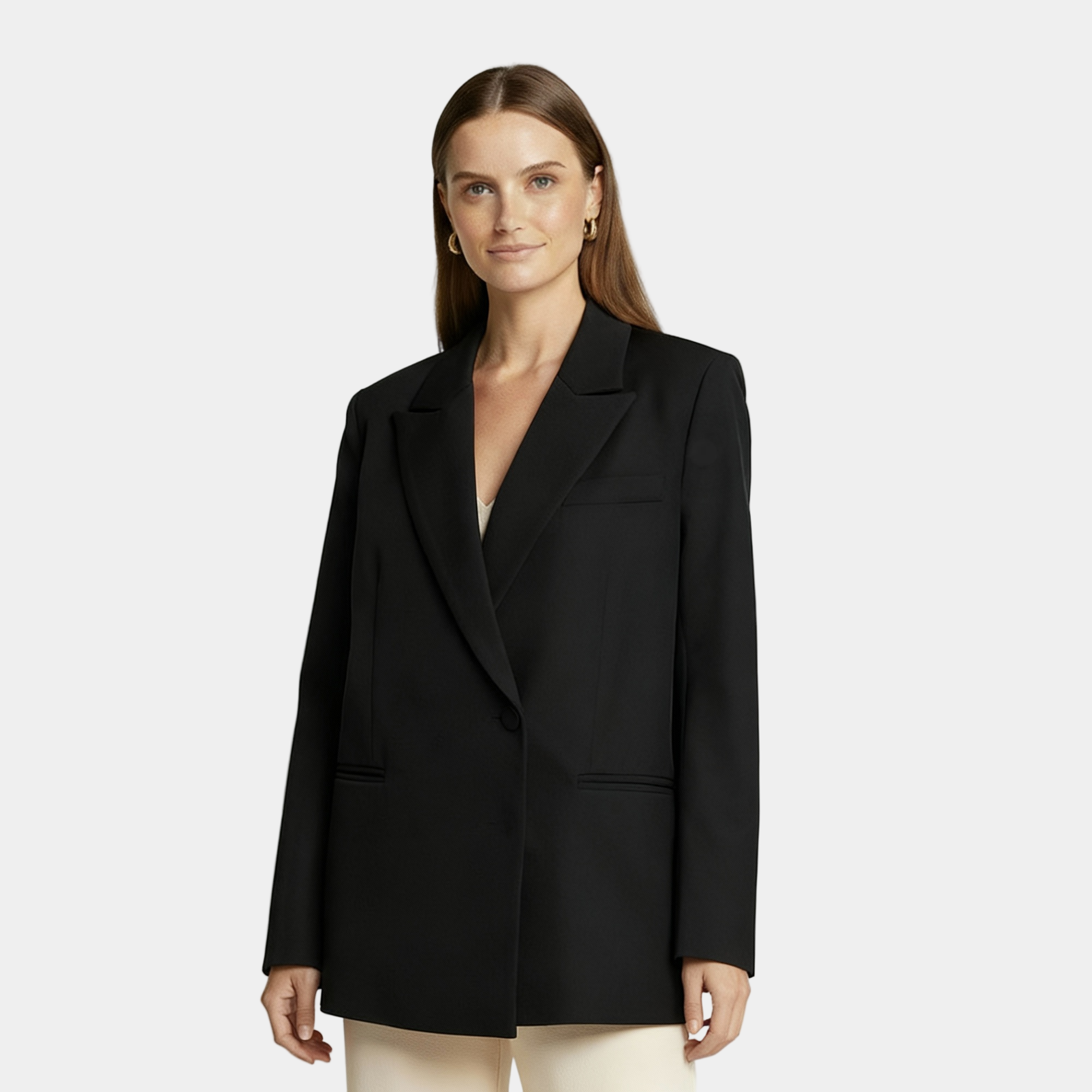 Women’s Wool-Blend Blazer - Single Buttoned